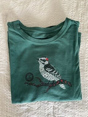 Life Is Good Dark Green Woodpecker Long Sleeve Crusher Tee - XL